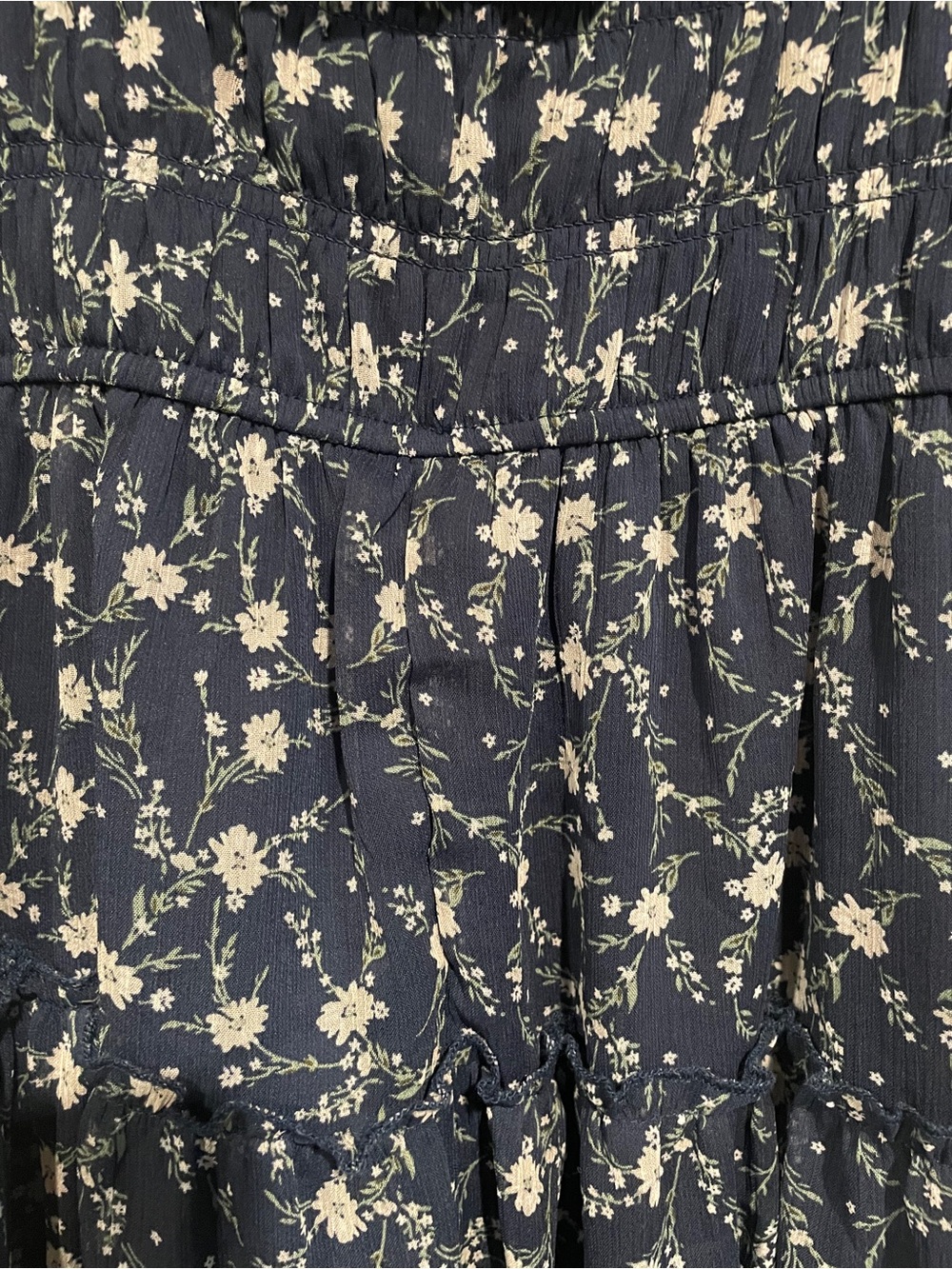 Trixxi Navy Blue Floral Print Midi Dress Boho Style Size Small - Picture 4 of 9